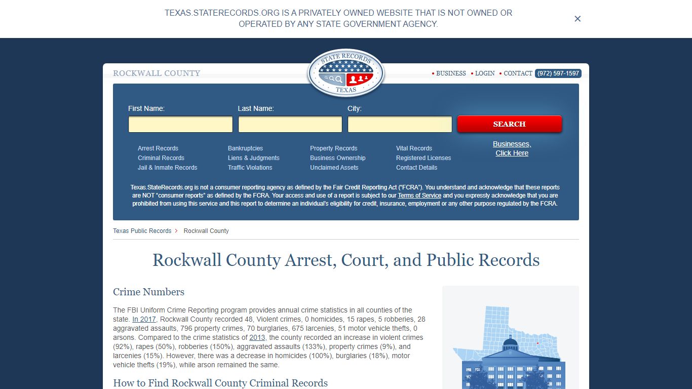 Rockwall County Arrest, Court, and Public Records